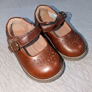 Stride Rite Mara Mary Jane Flats in brown leather. 